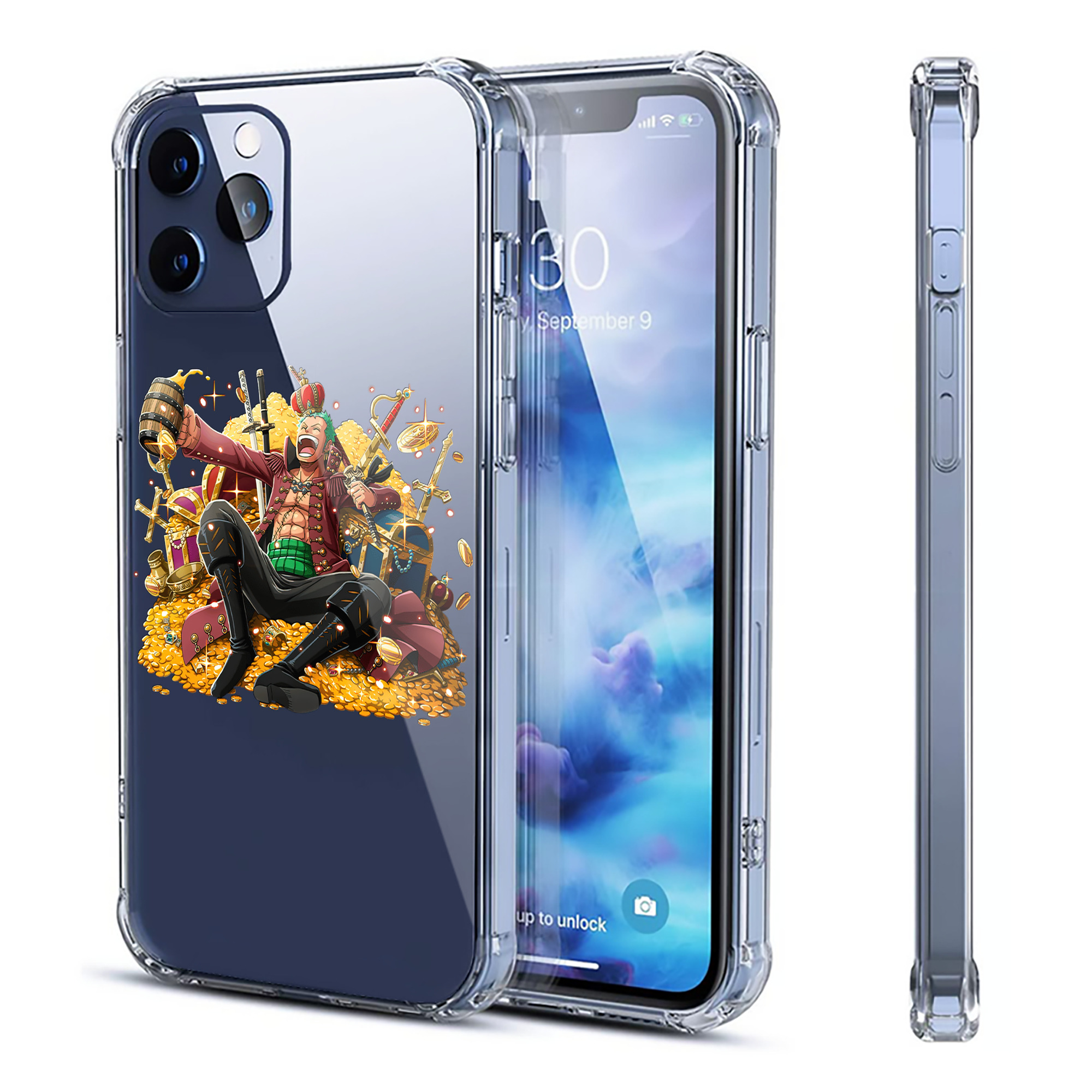 （画像用） ワンピース ロロノア・ゾロ ONE PIECE Roronoa Zoro 【iPhone 12シリーズ対応】透明スマホケース（クリアソフトケース）